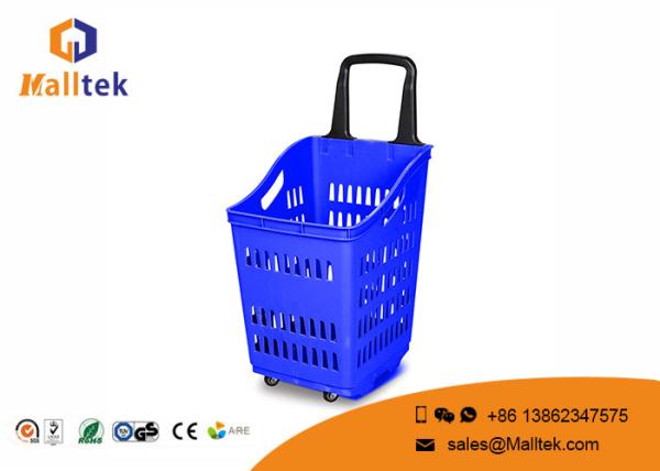Eco - cesto de compras plástico do rolamento cinzento amigável com de alta capacidade
