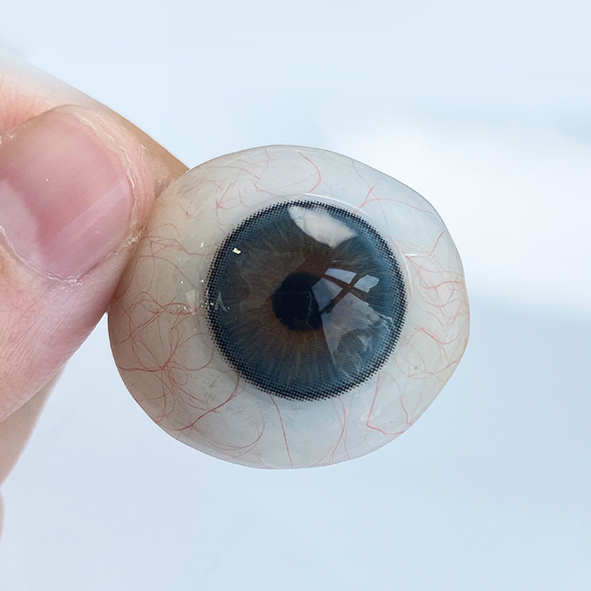 Graperry Blue 14.5mm Yearly Disposable Contact Lenses for Light Eyes, Blue, 0.08mm Thickness
