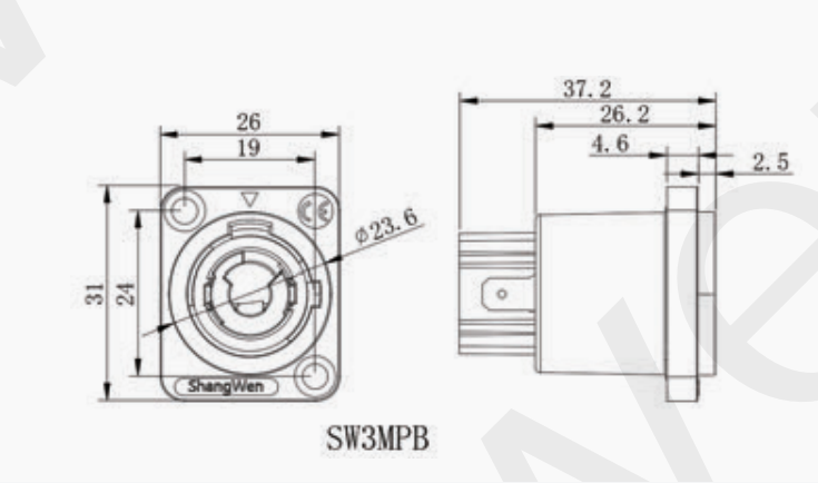 Industrial Electronics Accessories Female Powercon Audio Video Connector 3-Pin for Indoor IP44 LED Display Screen 20A Socket