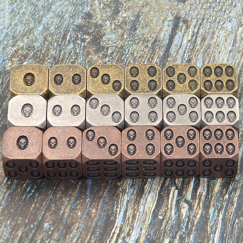 Solid Brass Metal Dice with Handmade Engraving and Customized Color - 6-Sided Bar Toy for DND Games