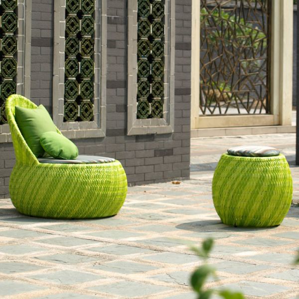 Mail Packing N Metal Rattan Chairs Small Aluminum Sofa Green Rattan Garden Furniture Custom