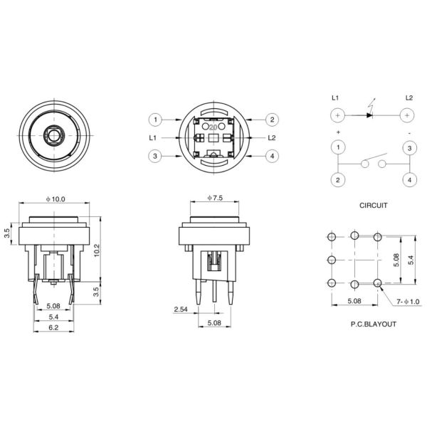 12 Volt Lighted Toggle Switch Tact Switch SMD Type OEM For Instrumentation