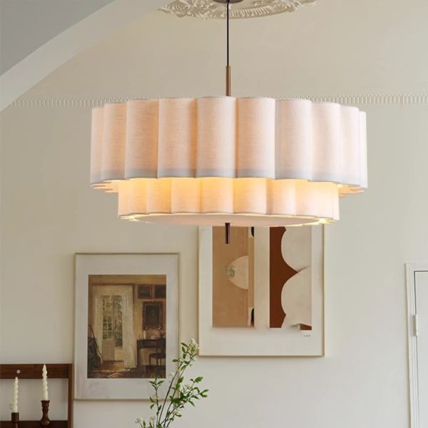 Indoor Lighting Fixtures Home Pendant Lights Retro Wabi Sabi Fabric Chandeliers (WH-VP-302)