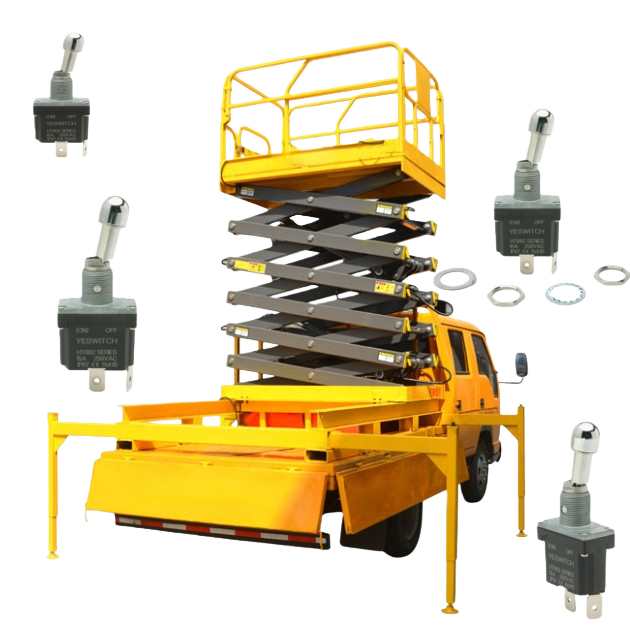 Single Pole Metal Toggle Switch With Pc Terminal For Aerial Vehicle Scissor Lifts