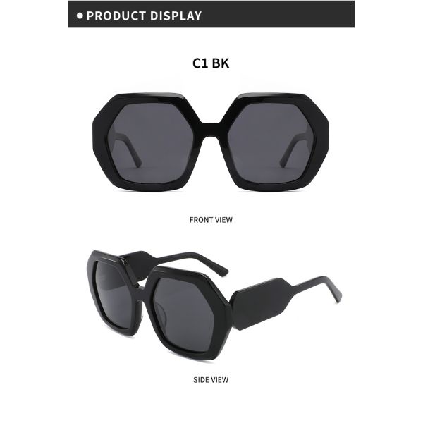 Vintage Polygonal Acetate Eyewear Frames Thick 100% UV - Blocking Lenses