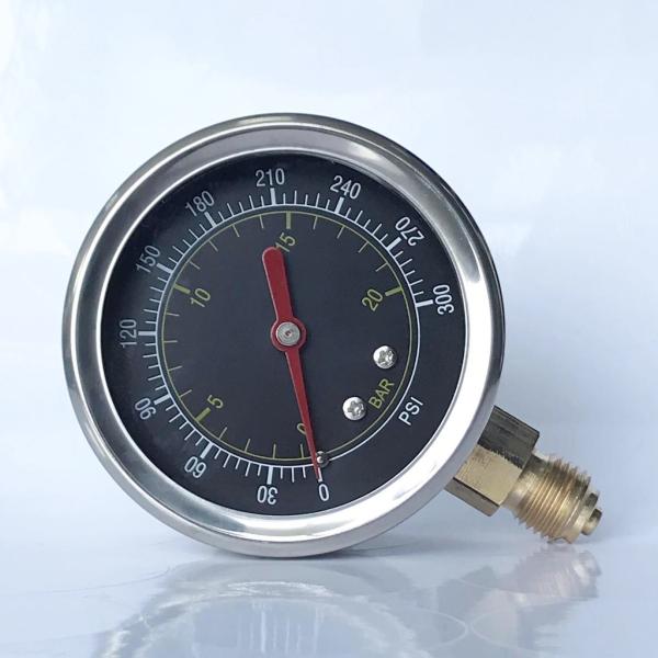 63mm 20 Bar 300 Psi Radial Mounting Stainless Steel Pressure Gauge Liquid Fillable