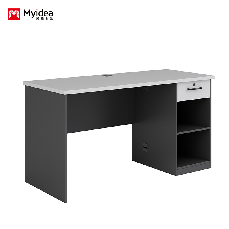 Single Staff Desk with Storage Side Cabinet – Made from Thickened Eco-Friendly Board for Durability and Everyday Office Use