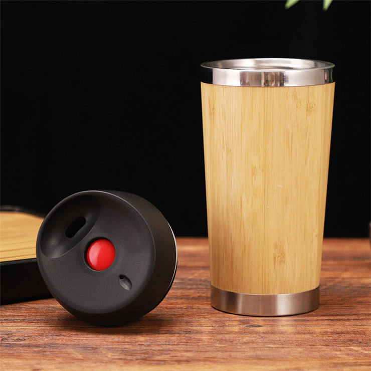 Кофейная чашка 450ml Bpa перемещения свободная бамбуковая с крышкой замка скольжения
