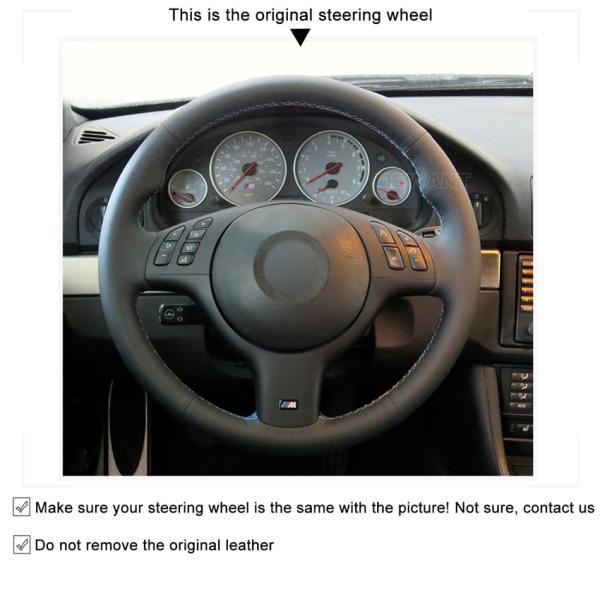 Red Suede Leather Steering Wheel Cover for BMW 3 Series 5 Series E46 E39 M3 M5 330i 330ci Sport E36