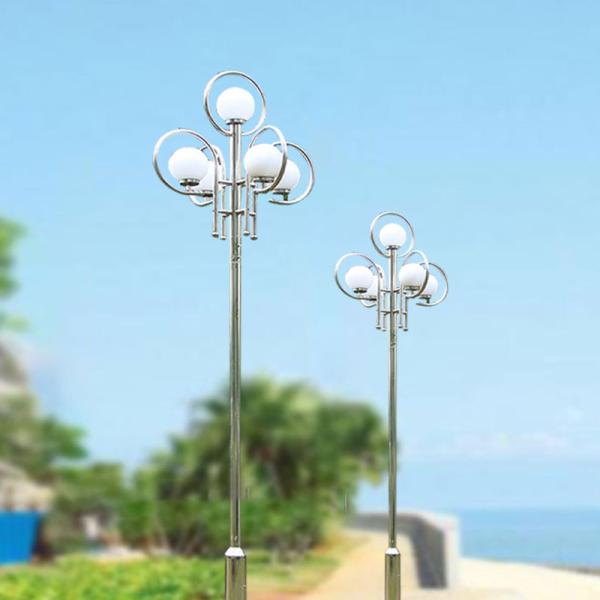 esfera exterior da luz de polo do jardim de 100w 150w 200W em volta de 5 tampões da lâmpada