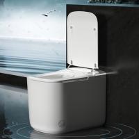 Inodoro inteligente de cerámica de una pieza al por mayor con asiento calefactado, bidé montado en el suelo y forma de tazón alargada para baño
