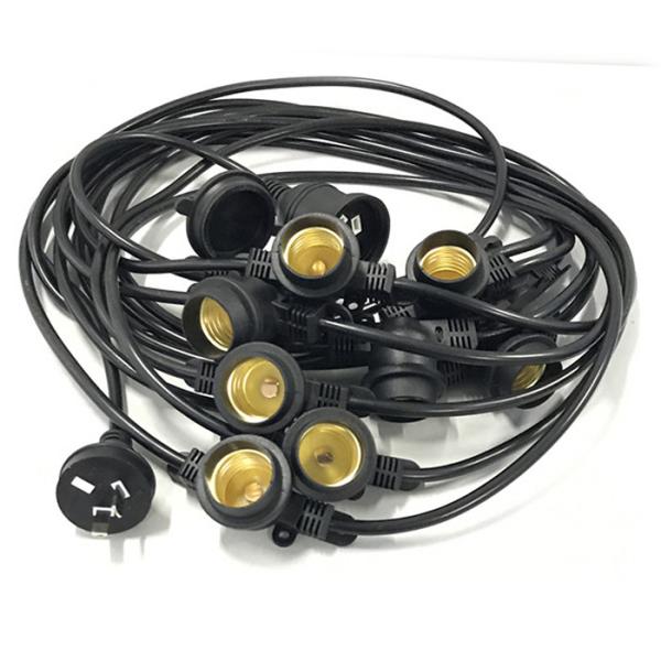 Black 48ft Waterproof Decorative String Lighting Vintage 15 Heads E26 E27 Sockets
