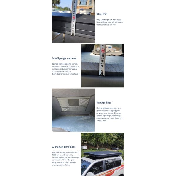 Outdoor Camping Offroad RTT SUV Clamshell Hardshell Slim Waterproof Rooftop Tent