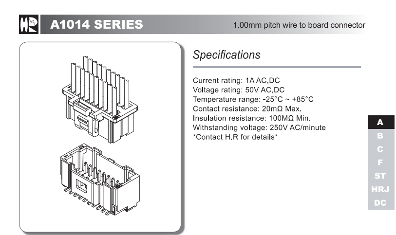 1.0 мм провод на панель соединителя корпуса эквивалентный для Molex 501189 с латуни контакт PA66