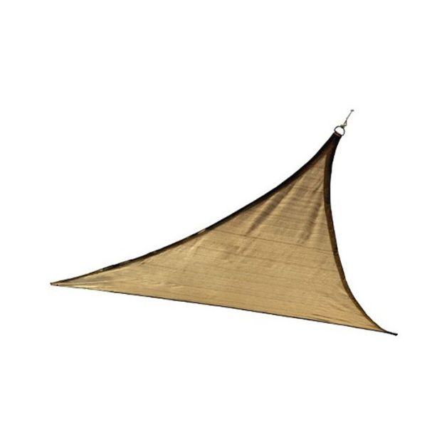 12'x12'x12' Beige Triangle Garden Sun Canopy Sail For Sport Centers And Pools