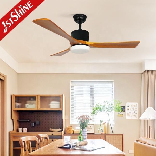 Ventilador de teto de madeira maciça de 52 polegadas com soluções de iluminação inteligente e inteligente