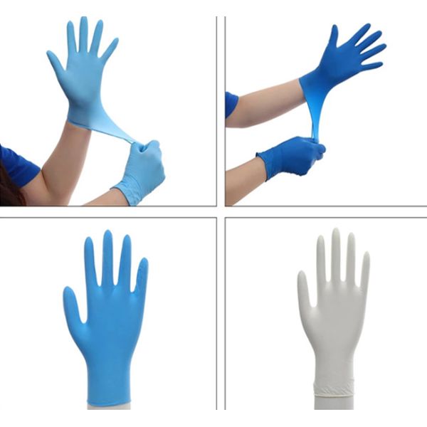 Safe Disposable Protective Gloves Medical Nitrile Surgical Gloves Blue Color