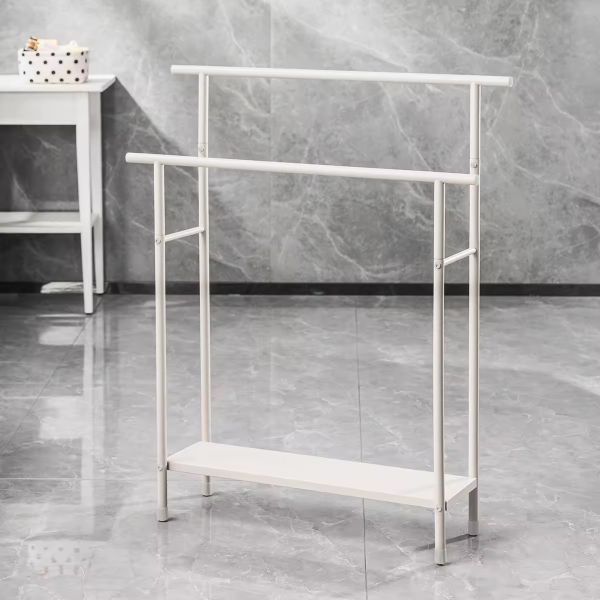 Removable Standing Household Bathroom Metal FOLDABLE Compact freestanding towel holder
