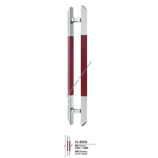 Stainless steel door handle HL5006, dia38X38 X 1000