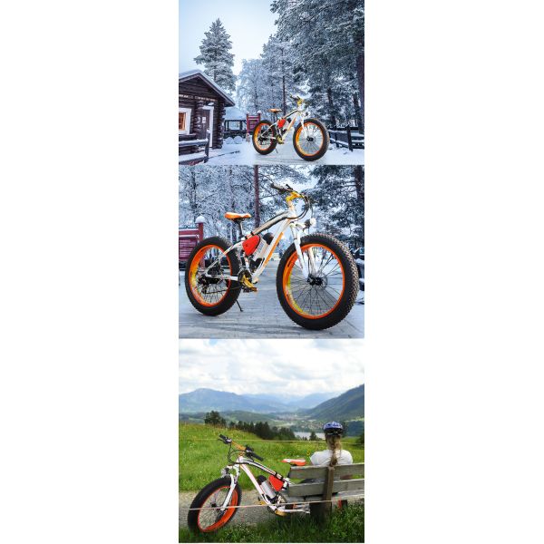 High Rate Motor 26 Inch Suspension Snow Electric Bicycle With Aluminum Alloy Frame