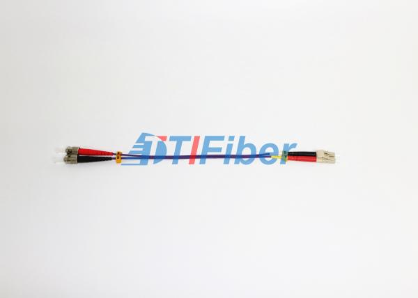 SC - LC Fiber Optic Jumper Cables Violet / Purple OM3 50/125 Cable