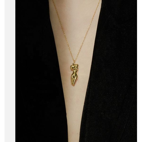 925 Sterling Silver Venus Women'S Body Pendant Necklace Customizable For Your Outfit