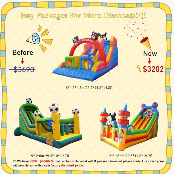 Accessories Included Blower Repair Kits and Package Bag for Inflatable Pool Slide
