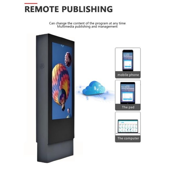 65 inch business grey high-definition vertical outdoor lcd advertising player