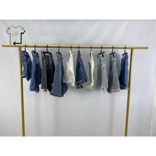 Clean Condition Second Hand Ladies Denim Cotton Mixed Summer Mini Jeans Pants