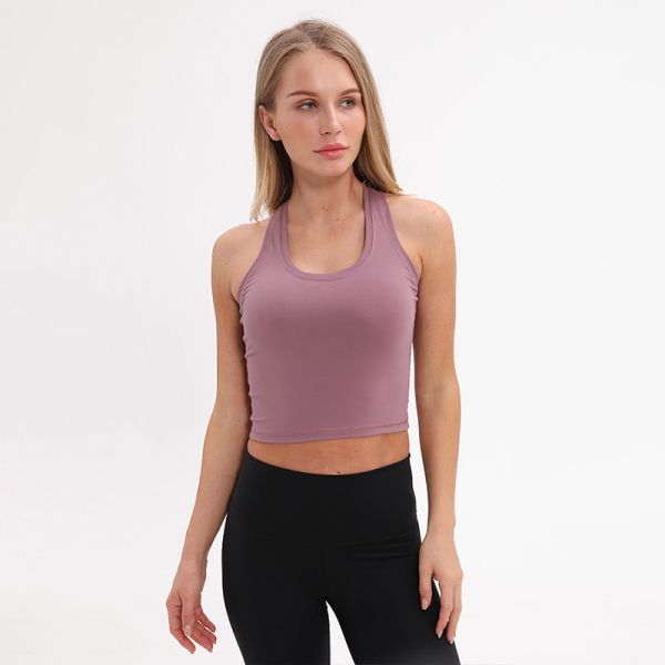 Medium Support Womens Longline Sports Bra 87 Nylon Material Casual Style