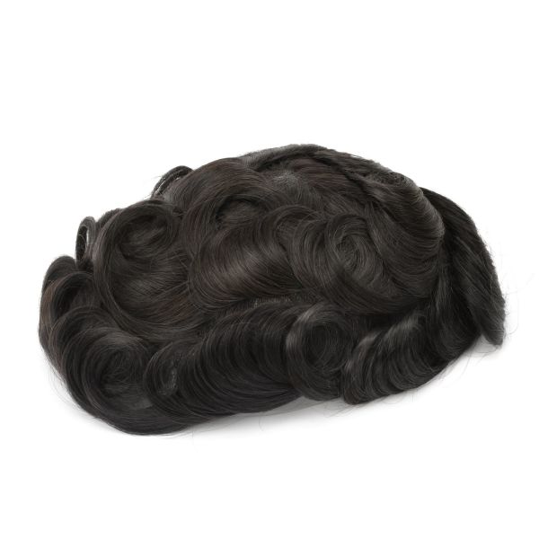 Natural Black French Lace Stock Hair System 8x10 Human Hair Toupee For Men