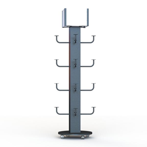 Brand Motorcycle Helmets Wooden and Metal Display Rack with top graphic