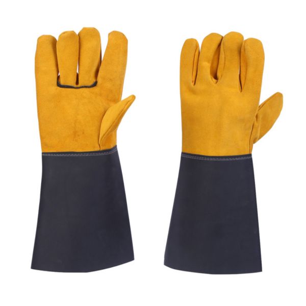 Короткие толстые кожаные высокотемпературные перчатки сварщика вполне кроют кожей сваривая перчатки замши перчаток сварщика кожаные сваривая