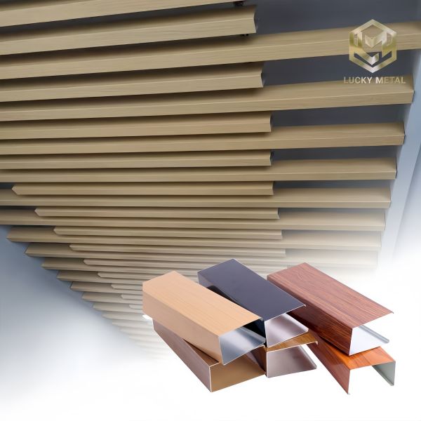 Aluminum Profile Baffle Metal Suspended Ceiling Baffle Perforated Ventilated Tile Ceiling