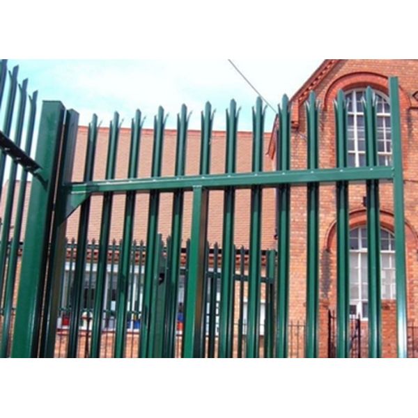 W / D Galvanized Steel Picket Bar Fence , Railings Palisade Fencing And Gates