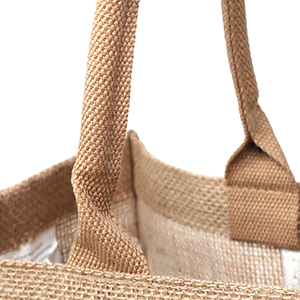 Burlap Tote Bags Bulk Laminated Interior Jute Tote Bag Full Gusset With Inner Zipper Pocket, DIY Art Crafts