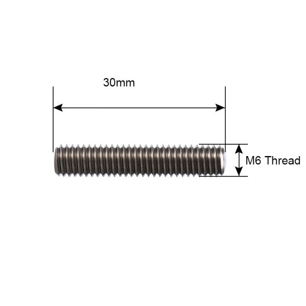 Stainless Steel M6*30mm 3D Printer Throat Containing PTFE
