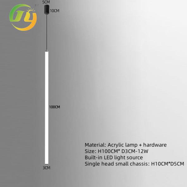 Iluminação de pendente linear moderna - Tubos brancos acrílicos suspensos do teto para sala de jantar da ilha da cozinha