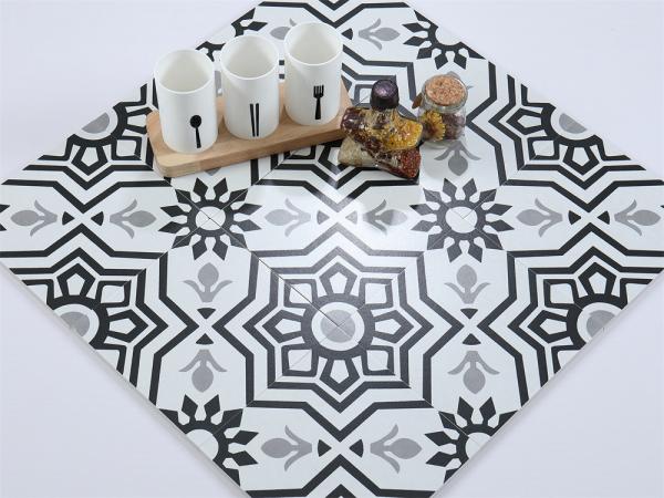 20x20cm Ceramic Rustic Tile for Indoor Floor Black Gray White