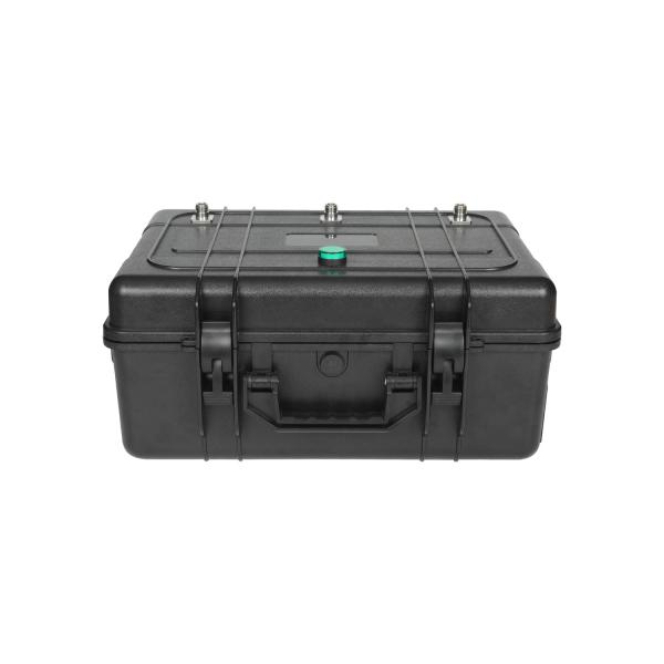 3 antennas 150W powerful briefcase design signal jammer blocks 2400-2500MHz,850-950MHz, 5725-5850MHz etc,. customizable signals, with a coverage range of up to 150 meters.