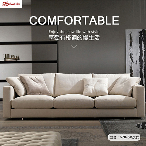 Detachable Catalina Linen Fabric Sofa 5 Seater 30D Foam Wear Resistant