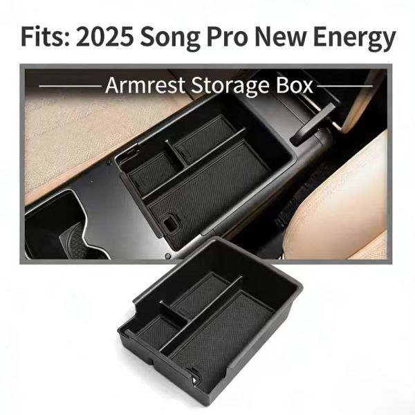 Custom Fit Plastic Center Console Storage Box Armrest Organizer for BYD Song Pro DMI 2025 Under-Dash Decorative Tray Interior