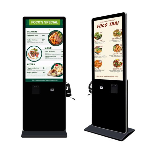 43-inch Floor Standing Nano Film Touch Display Hospital Self-Service Queue Machine with Ear Phone Popular Signage