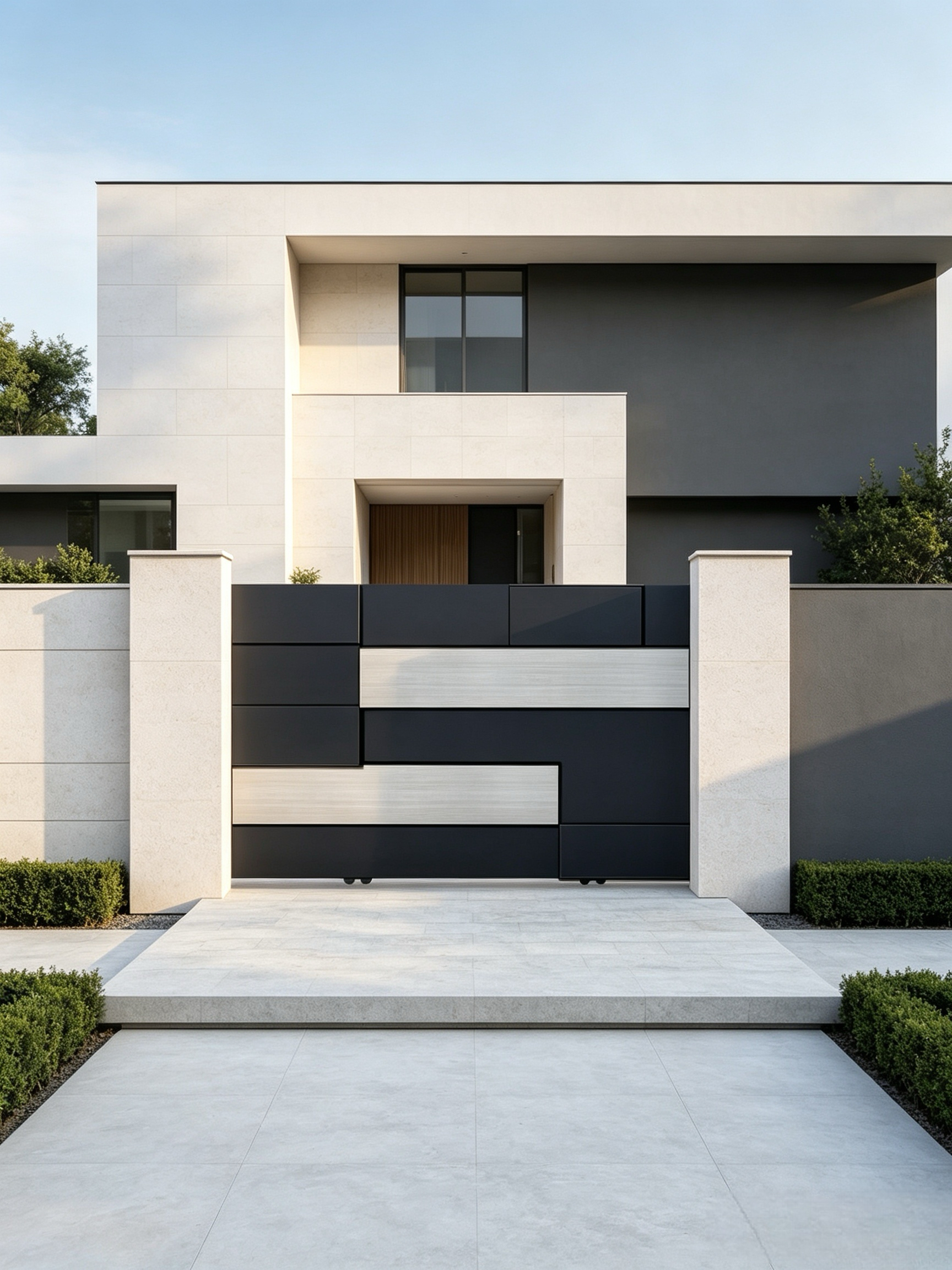 Luxury Custom Size T6-T5 Aviation-grade Aluminum Alloy Electric Control Courtyard Gate for Villa Gardens