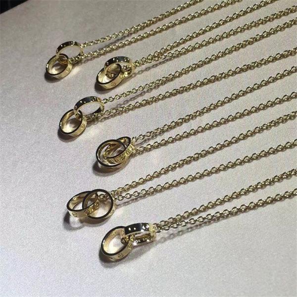 C  double ring necklace  18k gold  white gold yellow gold rose gold bracelet  Jewelry factory in Shenzhen, China