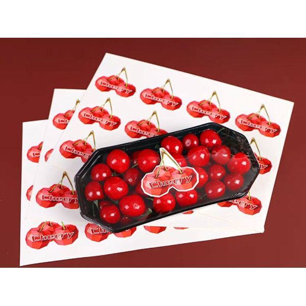 Holographic Fruit Food Packaging Sticker Label Cherry Grape Banana Fruit