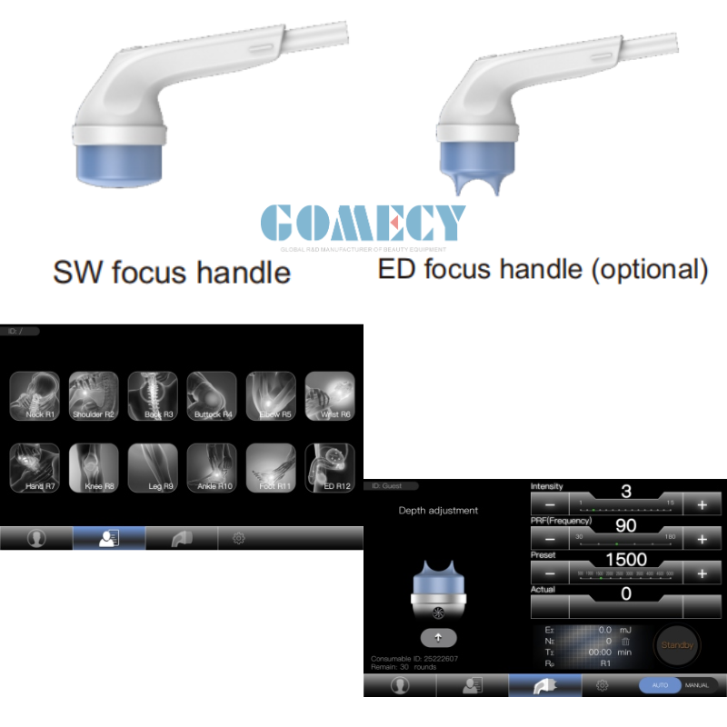 Focused Shock Wave Therapy Machine ESWT Shockwave Therapy Equipment For Physical Therapy