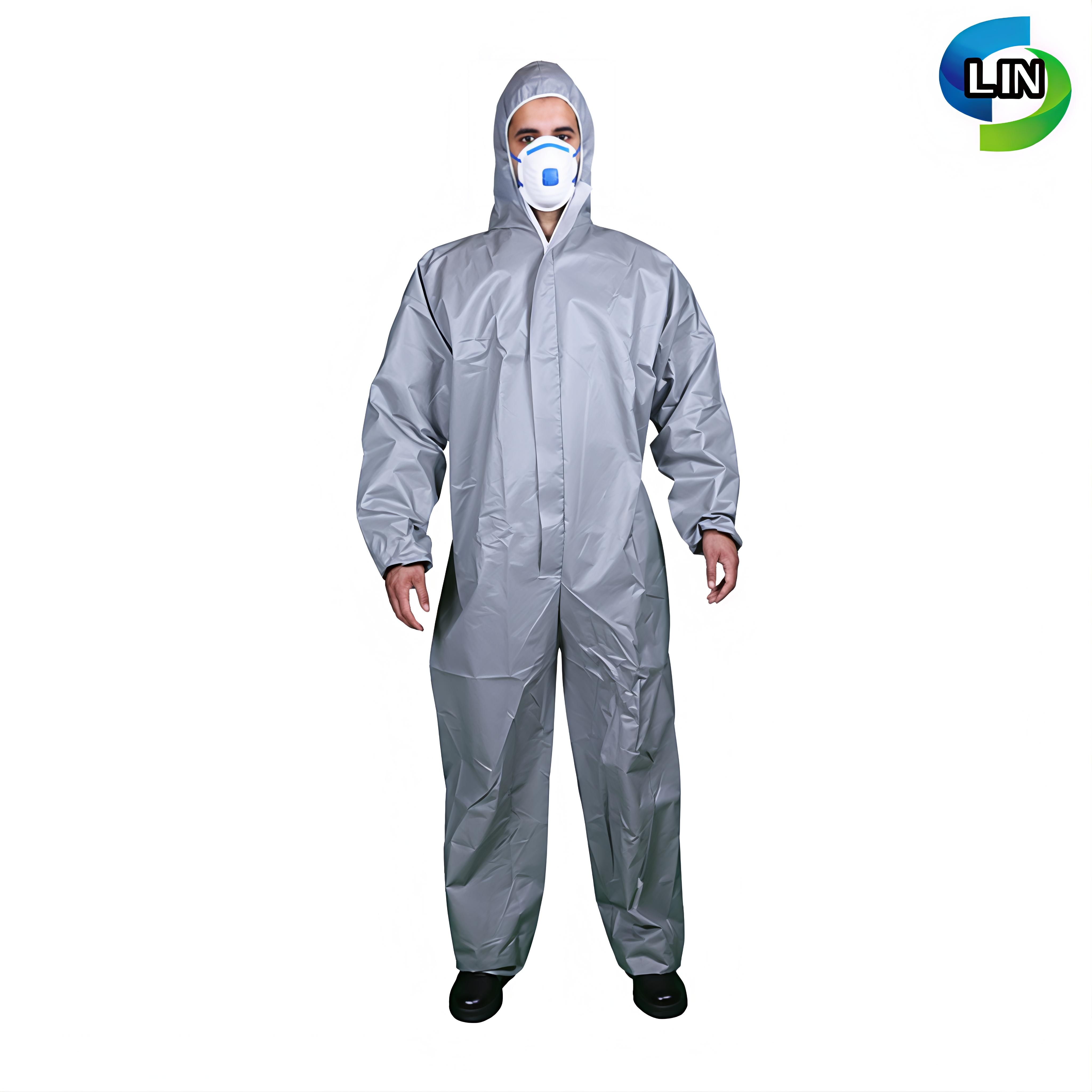 Disposable Medical Protective Coverall with Waterproof Barrier Protection 99% Filtration Efficiency and Integrated Hooded One-piece Design