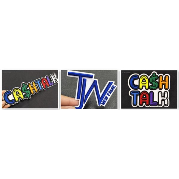 Красочная вышивка письма 3Д Твилл латает материал Эко дружелюбный