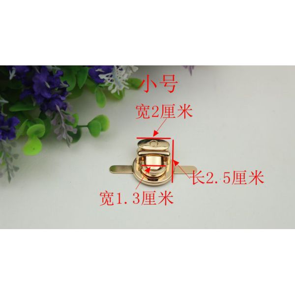 Gold lock metal bag buckle button zinc alloy push lock for bags
